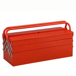 5 Tray Portable Metal Tool Box Organizer Steel Carry Case