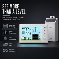 Jauge de Niveau de Réservoir d'Eau Ultrasonique Sans Fil avec Capteur Automatique, Thermomètre et Surveillance de Haute Précision