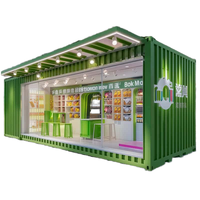 Kiosque commercial personnalisable, boutique modulaire de luxe en conteneur, magasin en conteneur, café en conteneur de 20 pieds, maison en conteneur pour entreprise