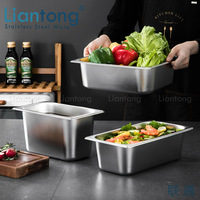 Lebensmittel qualität SS201/304 Material Hotel buffet Ausrüstung 1/3 Größe Dampf tisch pfanne Gastro norm GN Pfanne