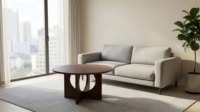 Table basse moderne en bois de manguier personnalisable, à hauteur réglable, facile à assembler, pour salon, avec panneaux décoratifs