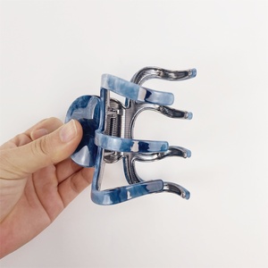 All'ingrosso nuovo Design della fabbrica di acetato artigli per capelli in marmo semplice strass grandi mollette per capelli da donna - Product Image 3