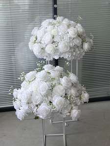 Nueva Llegada, Bola de Flores de Rosa Artificial de Seda Blanca 5D de Lujo y Alta Calidad, Grande de 60 cm, Centros de Mesa y Decoraciones para Bodas - Product Image 2