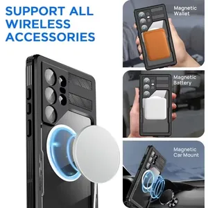 Водонепроницаемый магнитный чехол CHAOYIDIAN IP68 для Samsung Galaxy S25 <span class=keywords><strong>Ultra</strong></span> S24: полностью ударопрочный, пылезащитный, для использования под водой - Product Image 5