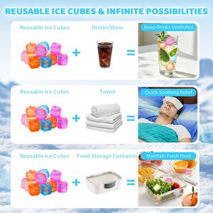 <span class=keywords><strong>Cubitos</strong></span> de <span class=keywords><strong>Hielo</strong></span> Reutilizables para Enfriadores, Juego de <span class=keywords><strong>Cubitos</strong></span> de <span class=keywords><strong>Hielo</strong></span> No Reutilizables con Bolsa de Almacenamiento, <span class=keywords><strong>Cubitos</strong></span> de <span class=keywords><strong>Hielo</strong></span> de Plástico que No se Derriten para Bebidas y Camping - Product Image 6