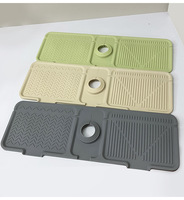Tapis de récupération des gouttes en caoutchouc de silicone pour robinet avec support anti-éclaboussures pour éponge et savon vaisselle, accessoires d'évier de cuisine