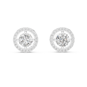 Pendientes de Plata de Ley con Diamantes Cultivados en Laboratorio, Diseño Floral, Joyería Elegante para Mujer, para Bodas, Fiestas y Aniversarios - Product Image 2