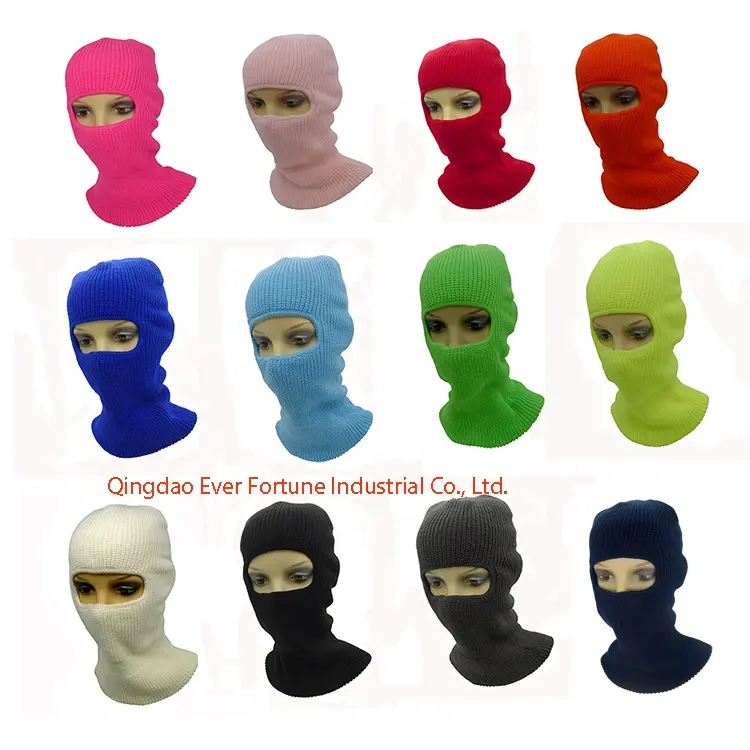 Custom winter balaclava knitted ski mask one hole skimask beanie wholesale rappers bandit blank ski mask unisex adults 30 years