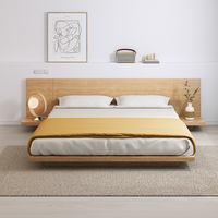 Cama Tatami Japonesa, Marco de Plataforma Flotante de Madera Maciza Tamaño Queen King Muebles de Dormitorio Bajos