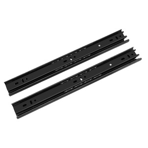 Glissières de tiroir Jinweigu à 3 sections, à roulement à billes, silencieuses, en acier noir, épaissies de 1,8 mm, à montage latéral pour tiroir - Product Image 1