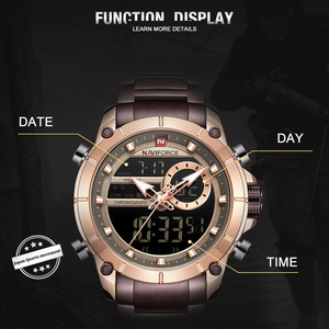 Orologio NAVIFORCE 9163 da Uomo, Analogico Digitale LED con Doppio Fuso Orario, Orologio di Alta Qualità dei Produttori - Product Image 3