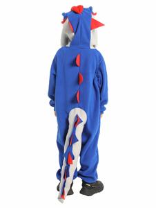 Costume da Dinosauro per Bambini - <span class=keywords><strong>Pigiama</strong></span> in Peluche Blu-Grigio con Cappuccio per Cosplay, Carnevale e Spettacoli - Product Image 3