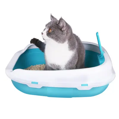 Kedi çöp aksesuarları temizlik ürünleri plastik büyük uzay eğitim temizlik kedi tuvalet plastik kedi kum kabı