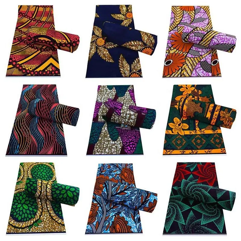 Tela africana con estampado de cera de alta calidad para África Ovesize vestido ropa batik