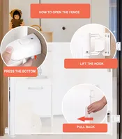 Barrière de sécurité rétractable en métal pour animaux domestiques et bébés, certifiée pour escaliers, portes, cuisines, toilettes, intérieur et extérieur