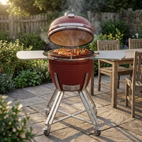 Barbecue au charbon de bois en céramique Kamado de 21 pouces, style œuf, pour la cuisson en extérieur
