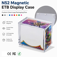 Boîte de présentation magnétique N52 en acrylique pour cartes à collectionner, étui protecteur transparent avec fermeture sécurisée pour collectionneur