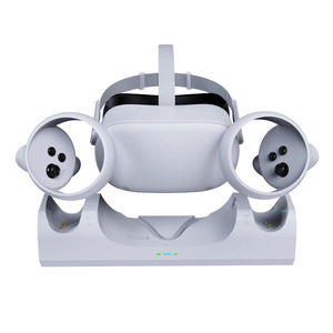 แท่นชาร์จคอนโทรลเลอร์ Oculus Quest 2 VR พร้อมแบตเตอรี่แม่เหล็กสำหรับคอนโทรลเลอร์ชุดหูฟัง VR - Product Image 4