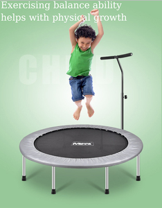 Vente chaude ronde intérieure adulte et enfants Fitness <span class=keywords><strong>Trampoline</strong></span> avec accoudoir réglable avec ressorts de haute qualité pour un usage domestique - Product Image 6