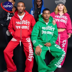 Fabrikant Streetwear Fleece Trainingspakken <span class=keywords><strong>Patch</strong></span> Borduurwerk Custom Logo Pull <span class=keywords><strong>Over</strong></span> Poff Print Heren Joggingbroek En Hoodies Set - Product Image 2