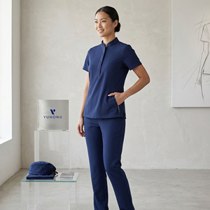 Uniformes de hospital YUHONG premium elásticos, de secado rápido y antibacterianos para uso clínico, conjuntos de uniformes médicos de corte moderno. - Product Image 3