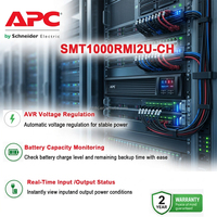 Schneider APC SMT1000RMI2U-CH Onduleur intelligent monophasé 1000VA/700W 2U en rack avec batterie au plomb-acide pour mini-servers et hubs réseau