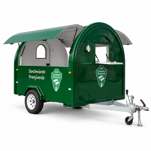 Remorque alimentaire compacte rétro personnalisée avec deux fenêtres de service, chariot de concession remorquable pour café et snacks, idéal pour les événements extérieurs - Product Image 6