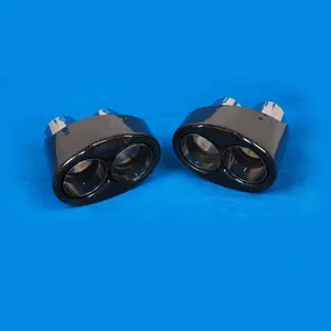A Pair Carbon Muffler End Tips Customized Logo Automobile Exhaust Pipe For Audi Rs3 Rs4 Rs5 Rs6 Rs7 Refit