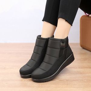 Botas de Invierno para Mujer, Impermeables, Forradas de Piel, con Plataforma y Tacón de Cuña, Botines Clásicos Cálidos para la Nieve con Cremallera Lateral para Clima Frío - Product Image 4