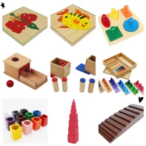 Giocattoli Montessori scatola di legno per bambini giocattolo permanente Montessori con vassoio e palla giocattoli educativi in legno per la scuola materna