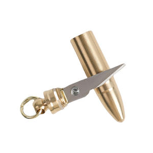 Colgante de cuchillo de mensajero en forma de bala de latón, llavero, adorno de calabaza, artesanía metálica - Product Image 3