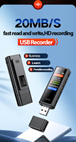 Perekam Audio Digital Saku Mini Pemutar Musik MP3 Peredam Kebisingan Desain Jepit Format Audio WAV Konektor USB Plastik