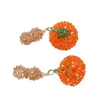 Pendentif texturé haut de gamme, élégant, en forme de kaki, avec boîte cadeau, bijou original pour petits anniversaires, ornements orange pour bagages