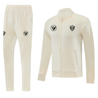 Nuevo Diseño de Chándal de Fútbol para Hombre Adulto, Chaqueta y Pantalones Transpirables de Secado Rápido, 100% Poliéster, Personalizable, con Cordón Ajustable