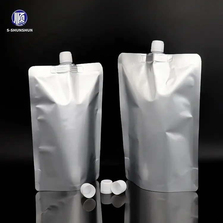도매 무료 디자인 사용자 정의 스파우트 가방 음료 포장 액체 포장 파우치 알루미늄 호일 스파우트 파우치