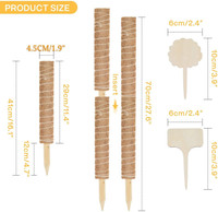 Poteaux de soutien écologiques en coco pour plantes grimpantes, idéaux pour l'intérieur et le jardin, en gros
