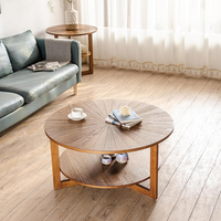 Vente en gros de meubles, table basse en bois massif, bois naturel, style rustique, table basse ronde en bois et en fer