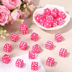 10 шт., розовые акриловые кубические кости, 16 мм - Product Image 3