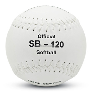 Pallone da Softball TAMANACO SB-120 in PVC, 12 Pollici, Bianco, Resistente agli Urti, Imbottito in Sughero, Cucito a Mano, Produzione Professionale Diretta - Product Image 1
