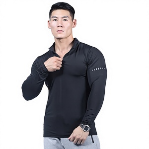 Abbigliamento Sportivo Unisex a Maniche Lunghe, Elasticizzato, ad Asciugatura Rapida, per Fitness e Corsa, con Colletto con Zip e Motivo a Pois - Product Image 1