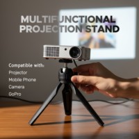 Mini trépied en aluminium personnalisé, support flexible en métal pour projecteur, anneau lumineux, bâton à selfie, cadre de voyage pour appareil photo, téléphone 1080p 10-80