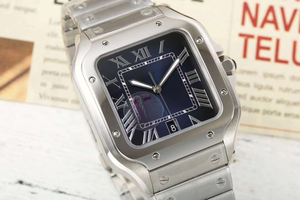 Montre mécanique automatique élégante et raffinée avec fermoir pliant en acier inoxydable, dotée d'un calendrier et d'un cadran bleu profond - Product Image 2