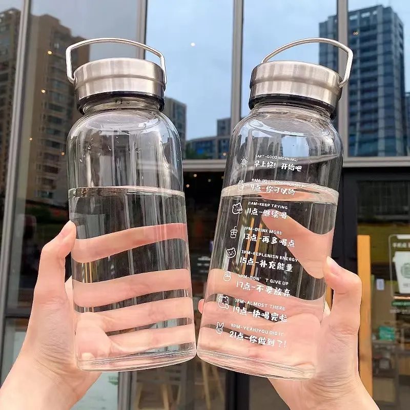 Большая вместительная стеклянная бутылка для питьевой воды для кемпинга, 32 унции, прочная стеклянная бутылка для питьевой воды с инфузером
