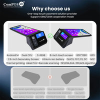 Terminal POS Portátil Android 14.0 3+16GB con Pago Móvil, NFC, Pantalla Táctil LCD Dual, Lector de Huellas Dactilares