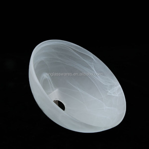 Ly Tâm Kỹ Thuật Trắng <span class=keywords><strong>Frosted</strong></span> Cloudy Alabaster <span class=keywords><strong>Glass</strong></span> Bowl Mặt Dây Chuyền Ánh Sáng Đèn Sàn Bóng Râm - Product Image 3