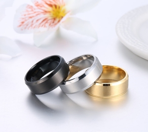 All'ingrosso stile caldo europeo e americano in acciaio inox coppia anello di trafilatura in acciaio al titanio anello <span class=keywords><strong>per</strong></span> le donne degli uomini - Product Image 6