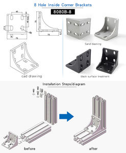 中国制造商1022 80*80毫米安装角支架2槽压铸铝角支架8080 - Product Image 6