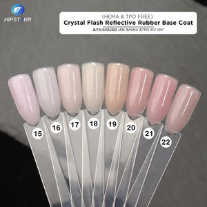 HEMA Free Crystal Flash Rubber Base Gel High Viscosity Gel <b>Nail</b> <b>Polish</b> Professional Reflective Rubber Base Coat Private Label - Product Image 2
