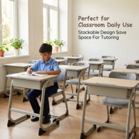 Ensemble de bureau et chaise réglables sur mesure de bonne qualité pour l'école, bureaux et chaises d'école, ensemble table et chaise pour étudiants