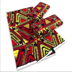 새로운 모델 100% 면 아름다운 6 야드 티수 인쇄 아프리카 왁스 인쇄 직물 옷에 대 한 진짜 왁스 직물